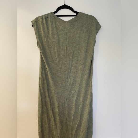 Madewell Muted Green Sleeveless T-Shirt Midi Lightweight Dress Size S - Picture 4 of 5